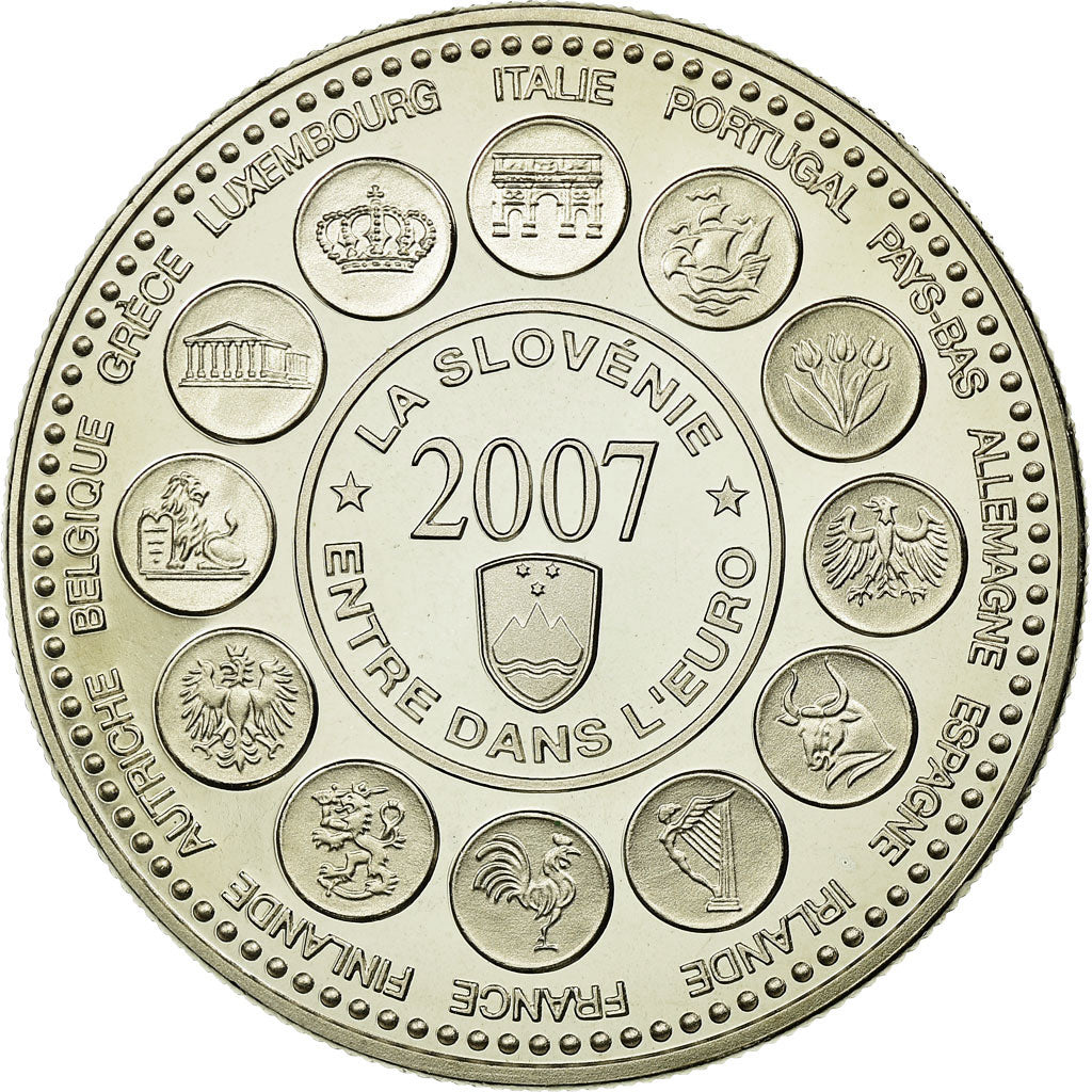 Francia, medalla, L'Europe des XXVII, La Slovénie entre dans l'Euro, 2007, FDC