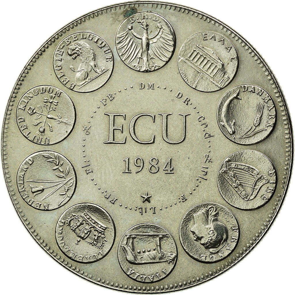 Francja, Medal, Ecu Europa, Europe Assise, 1984, Rodier, MS(65-70)