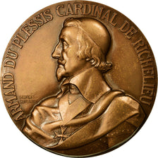 France, Medal, Armand Du Plessis Cardinal de Richelieu, Bronze, Guiraud, MS(63)