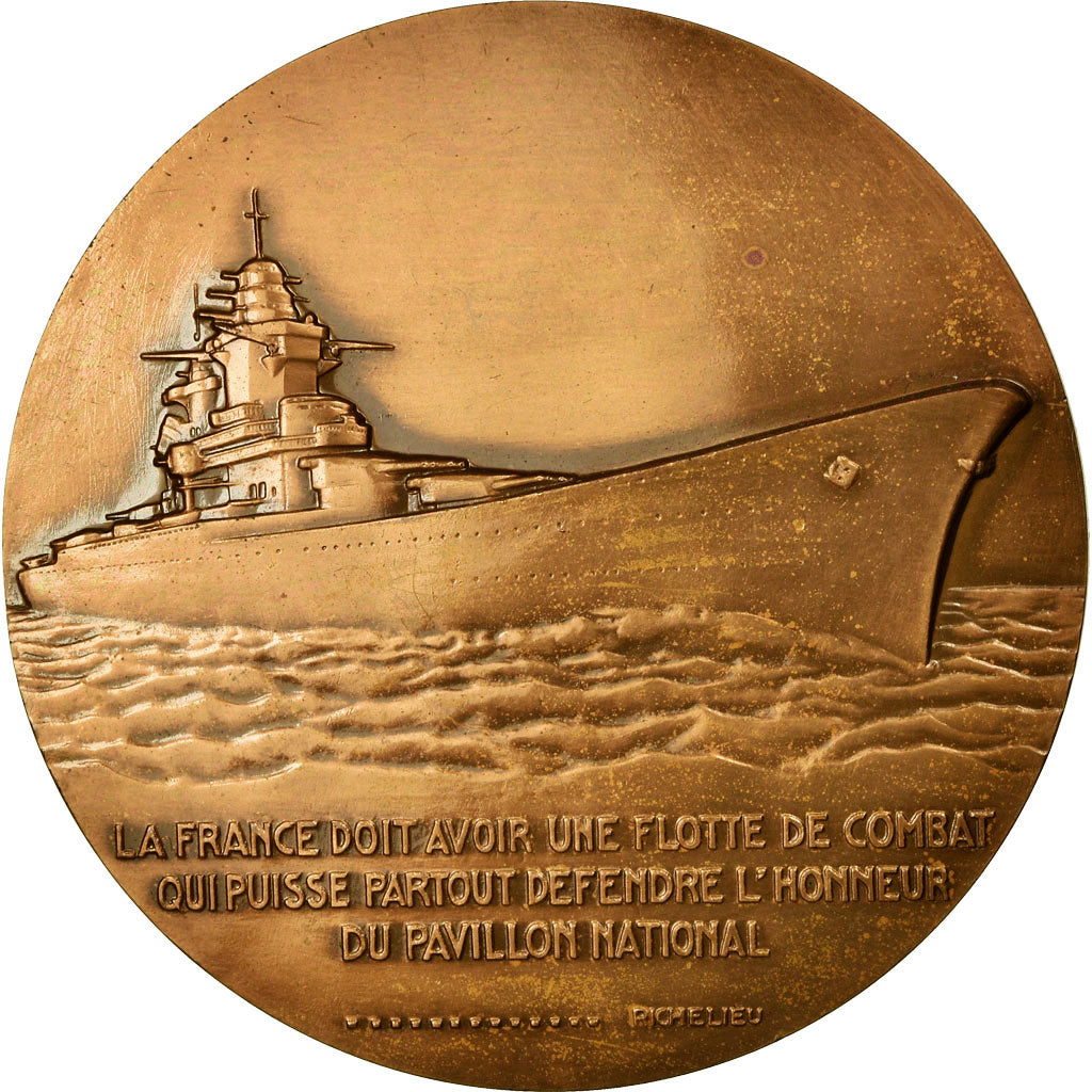 France, Medal, Armand Du Plessis Cardinal de Richelieu, Bronze, Guiraud, MS(63)