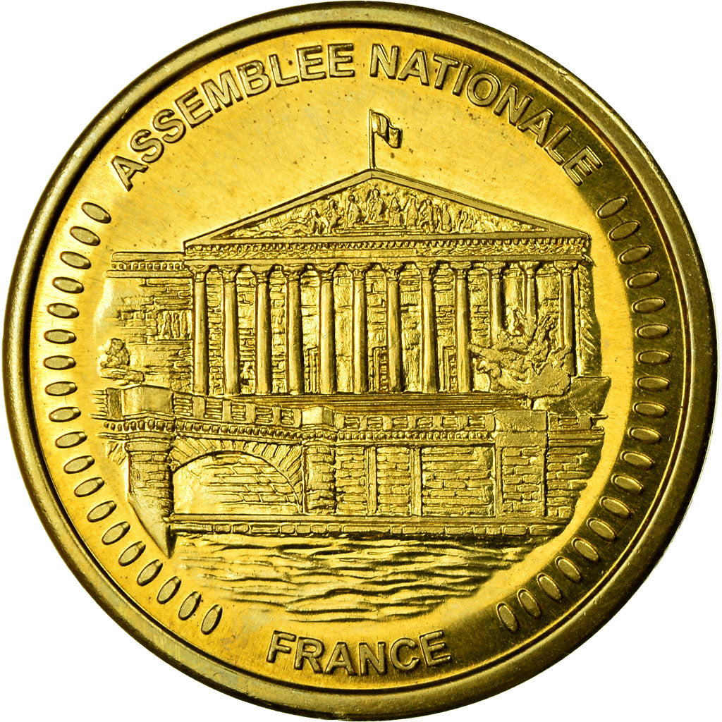 France, Medal, Assemblée Nationale, Collection Européenne, MS(63), Copper Gilt