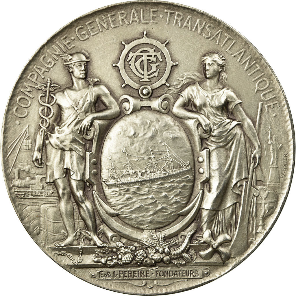 France, Medal, Compagnie Générale Transatlantique, Services Postaux, 1974