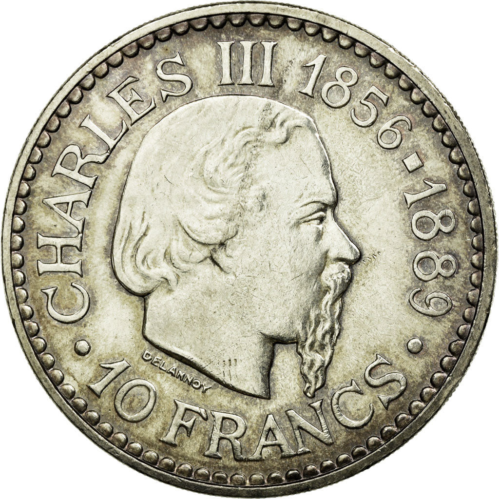 Coin, Monaco, Rainier III, 10 Francs, 1966, MS(60-62), Silver, Gadoury:155