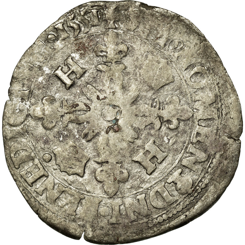 Moneta, Francia, Douzain aux croissants, 1551, Rouen, MB, Biglione, Sombart:4380
