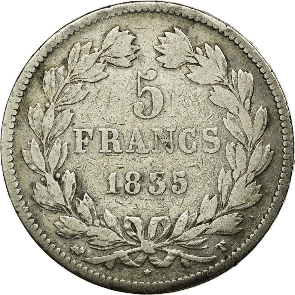 Coin, France, Louis-Philippe, 5 Francs, 1835, Nantes, VF(30-35), Silver
