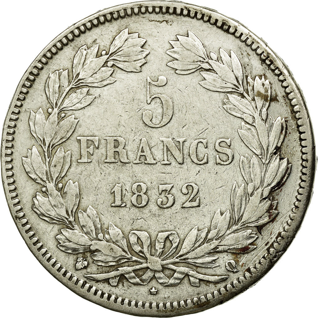 Coin, France, Louis-Philippe, 5 Francs, 1832, Perpignan, EF(40-45), Silver