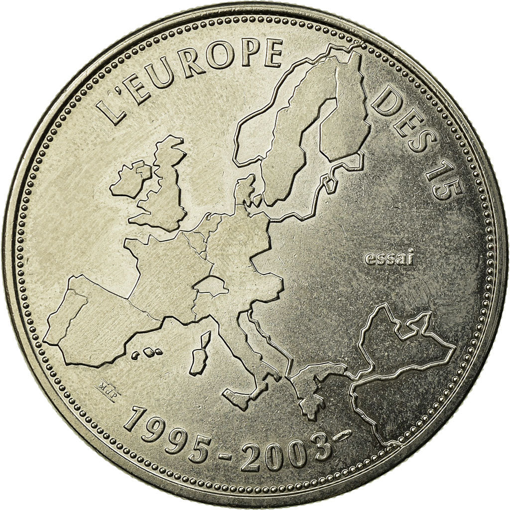 Francia, medalla, L'Europe des 15, essai, 2003, FDC, Cobre - níquel