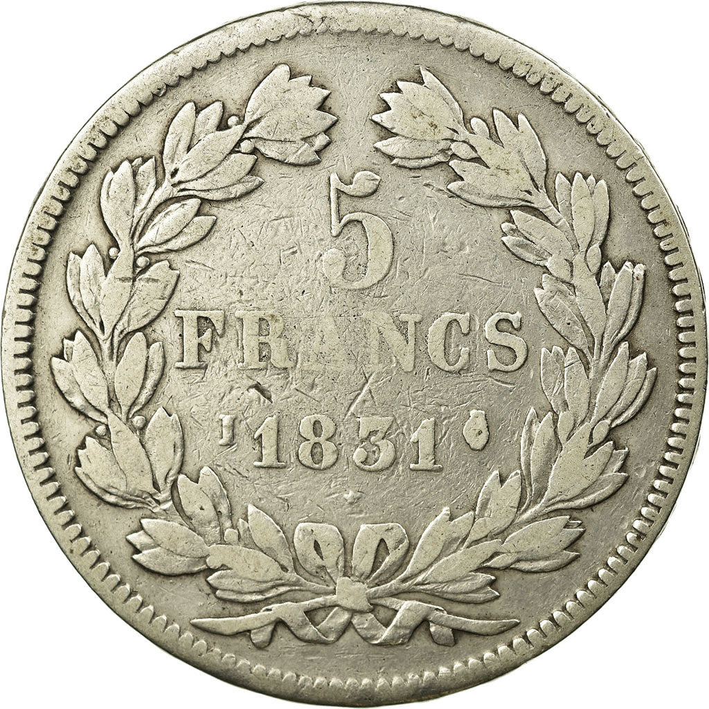 Coin, France, Louis-Philippe, 5 Francs, 1831, Limoges, VF(30-35), Silver
