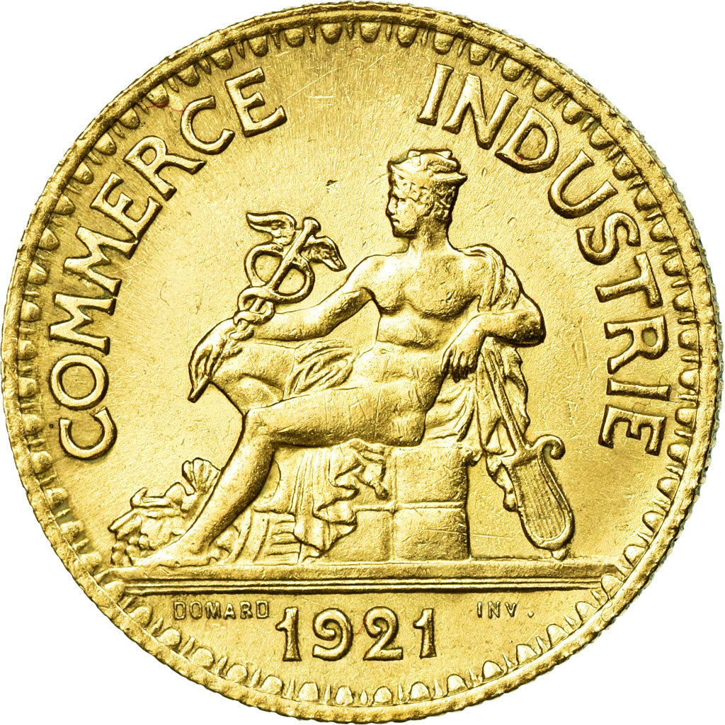 Münze, Frankreich, Chambre de commerce, 2 Francs, 1921, VZ+, Aluminum-Bronze