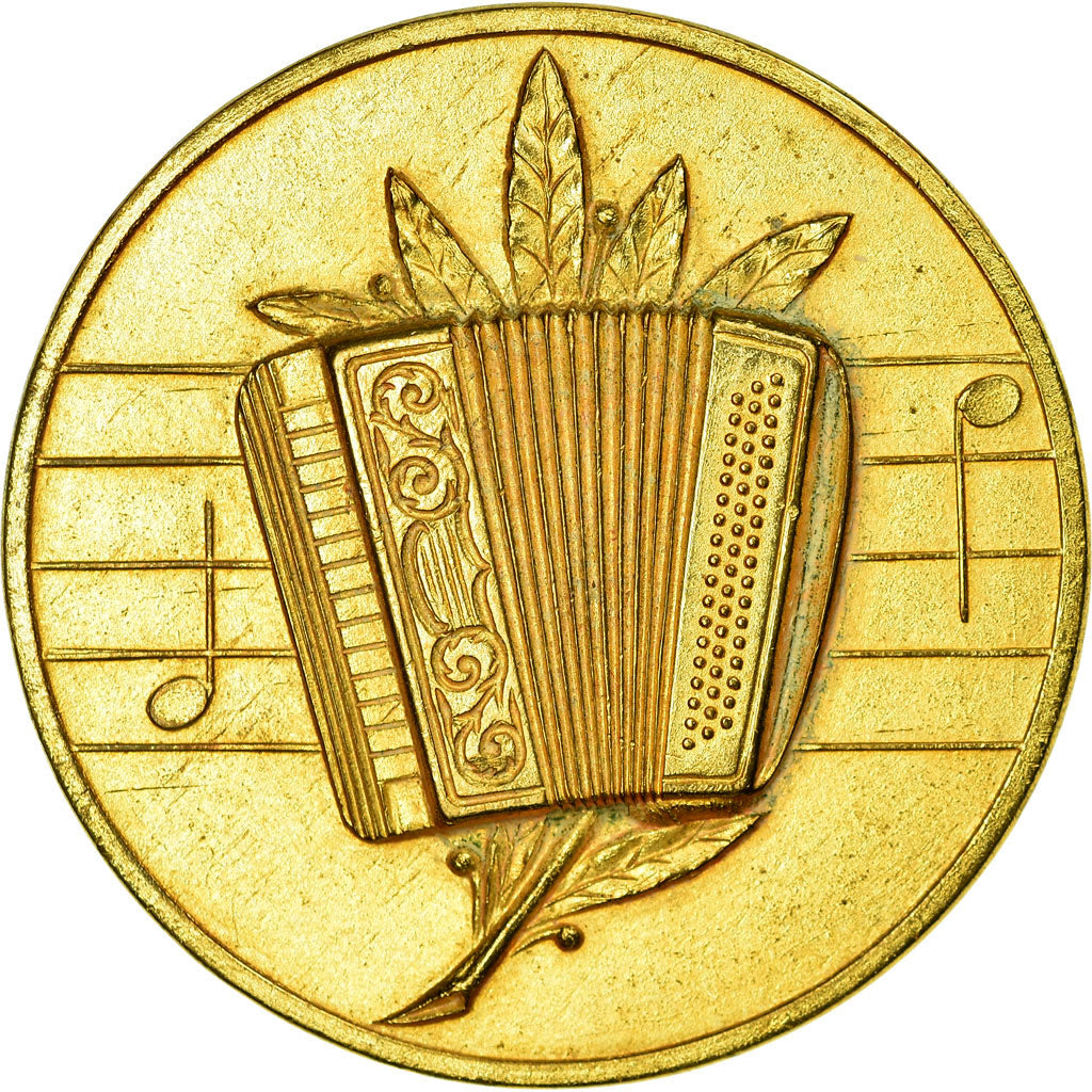 France, Medal, Musique, Accordéon, EF(40-45), Copper Gilt