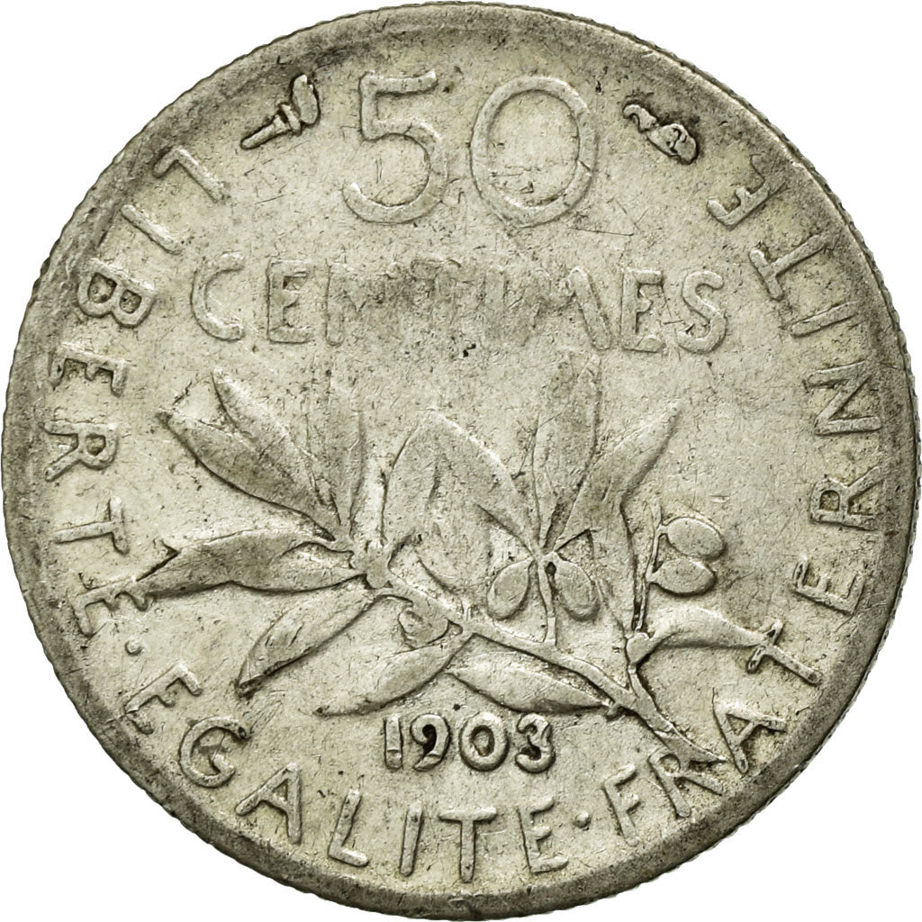 Monnaie, France, Semeuse, 50 Centimes, 1903, TB+, Argent, Gadoury:420