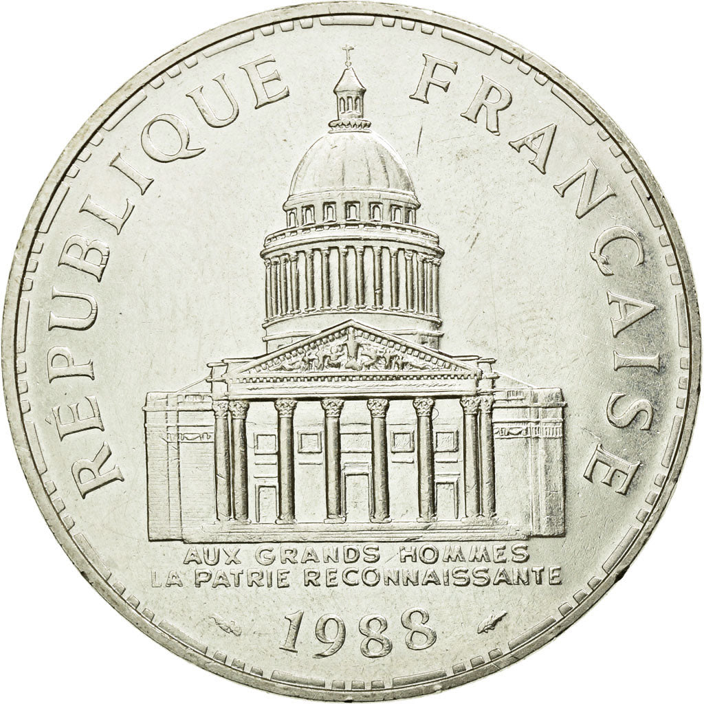 Coin, France, Panthéon, 100 Francs, 1988, Paris, AU(55-58), Silver, Gadoury:898