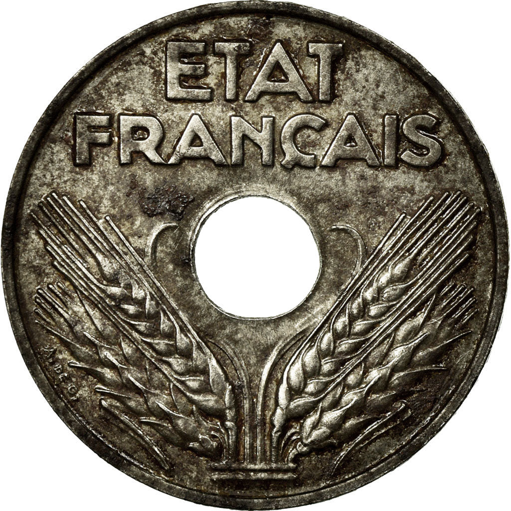 Coin, France, État français, 20 Centimes, 1944, Paris, EF(40-45), Zinc