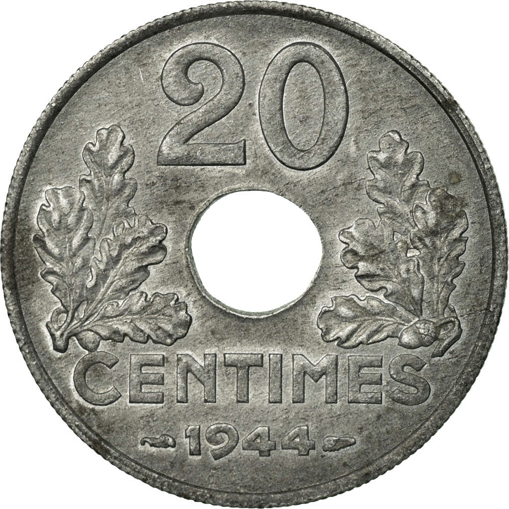 Münze, Frankreich, État français, 20 Centimes, 1944, Paris, SS+, Zinc