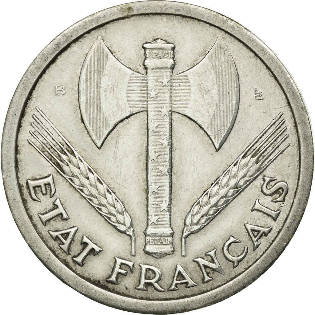 Monnaie, France, Bazor, 2 Francs, 1943, Beaumont le Roger, TTB, Aluminium