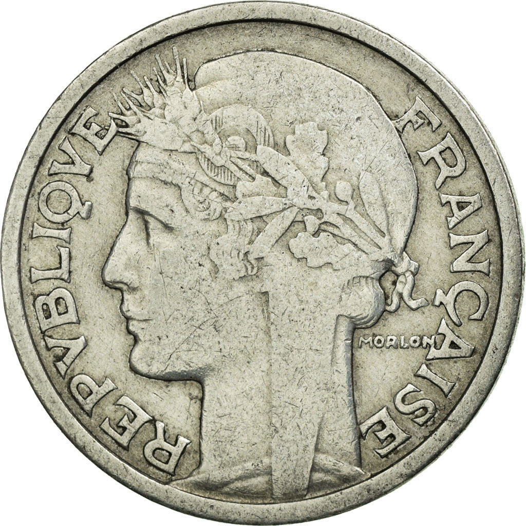 Coin, France, Morlon, 2 Francs, 1945, Castelsarrasin, VF(30-35), Aluminum