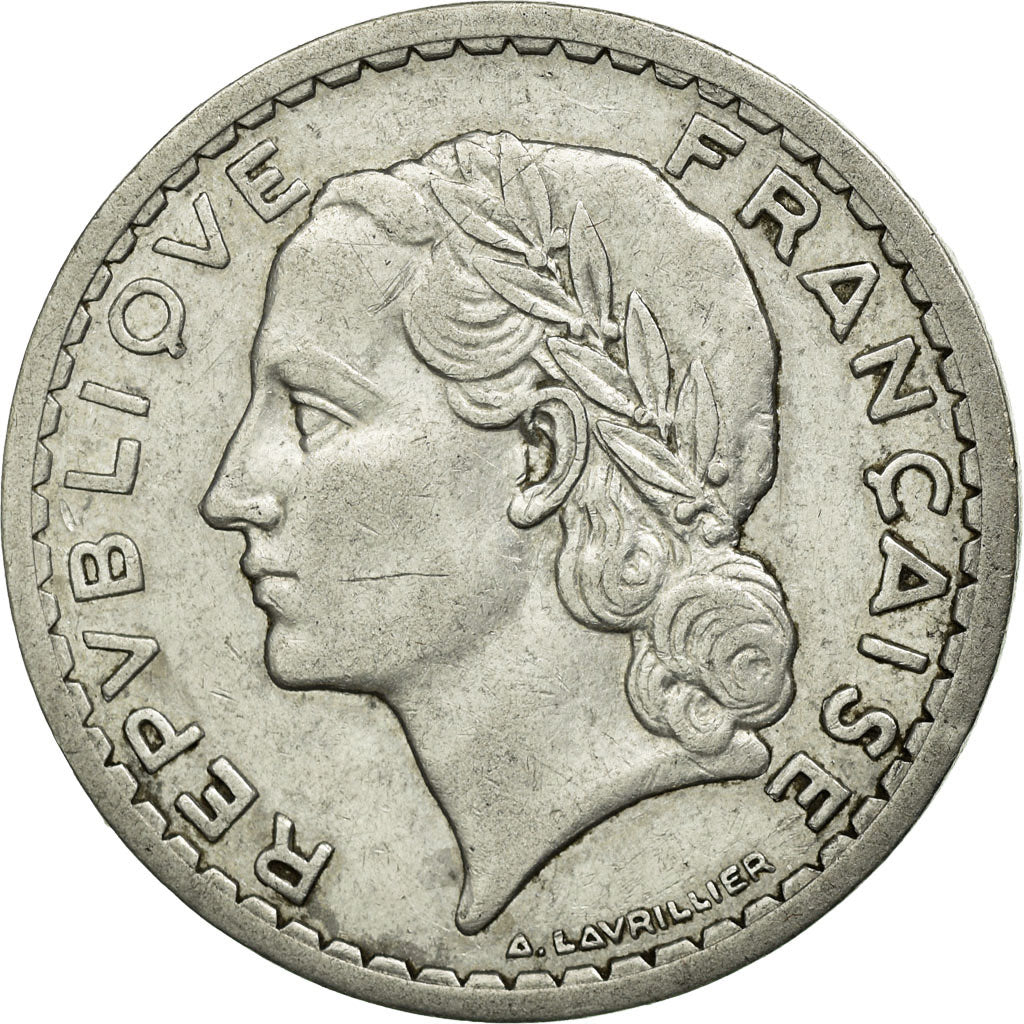 Moneda, Francia, Lavrillier, 5 Francs, 1946, Castelsarrasin, MBC, Aluminio