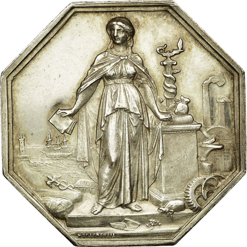 France, Token, Industry, 1859, AU(55-58), Silver