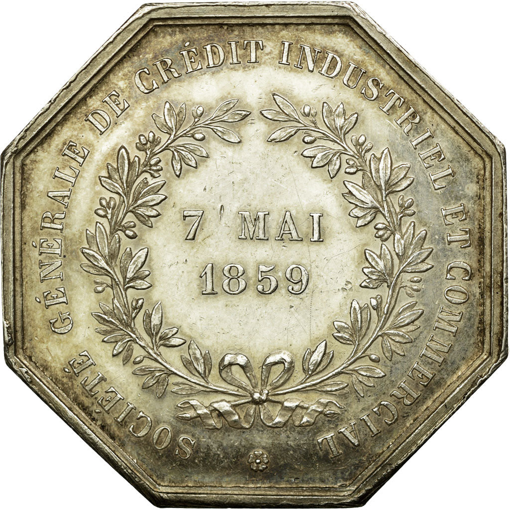 France, Token, Industry, 1859, AU(55-58), Silver