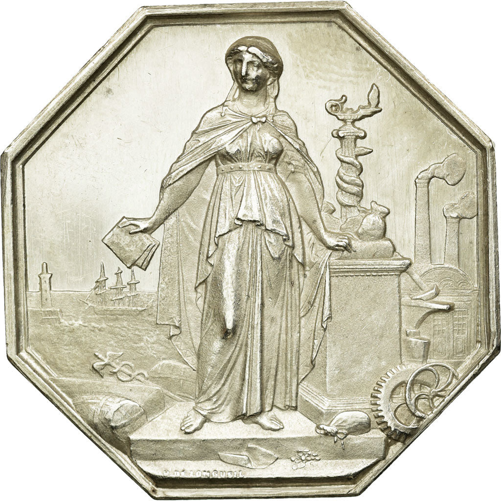 France, Token, Industry, 1859, AU(55-58), Silver