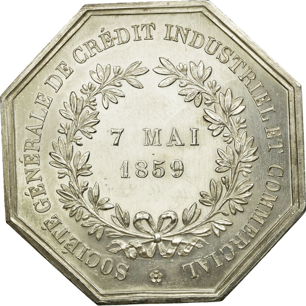 France, Token, Industry, 1859, AU(55-58), Silver