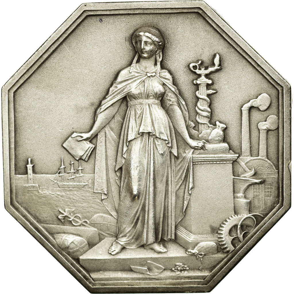 France, Token, Industry, 1859, AU(55-58), Silver