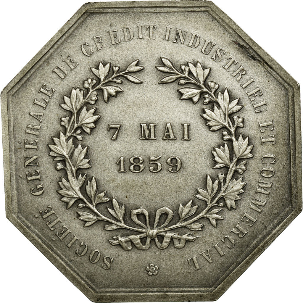 France, Token, Industry, 1859, AU(55-58), Silver