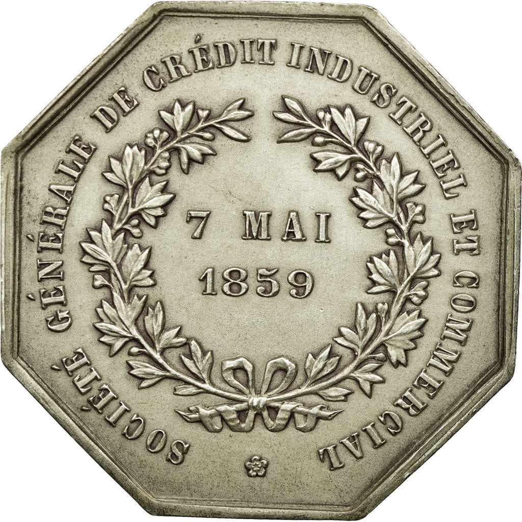 France, Token, Industry, 1859, AU(55-58), Silver