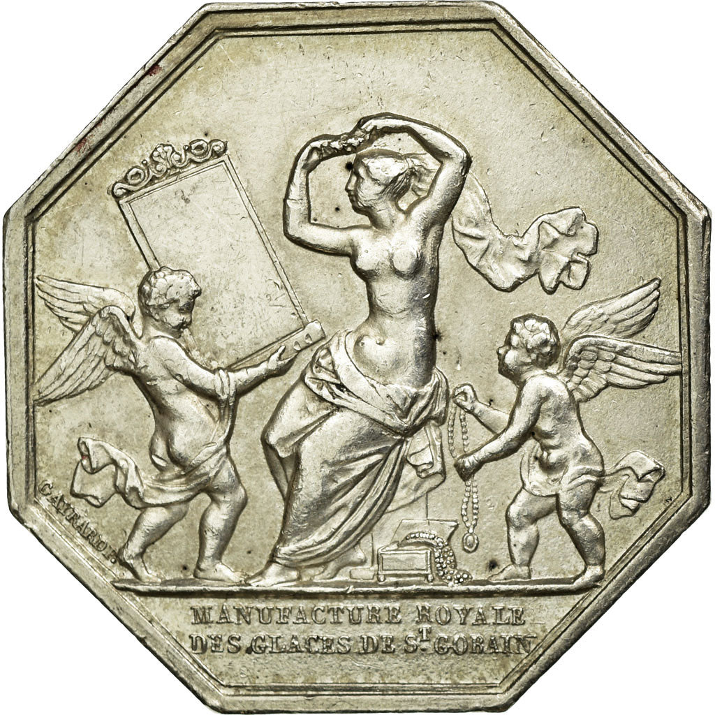 France, Token, Manufacture Royale des Glaces de St Gobain, 1830, Silver