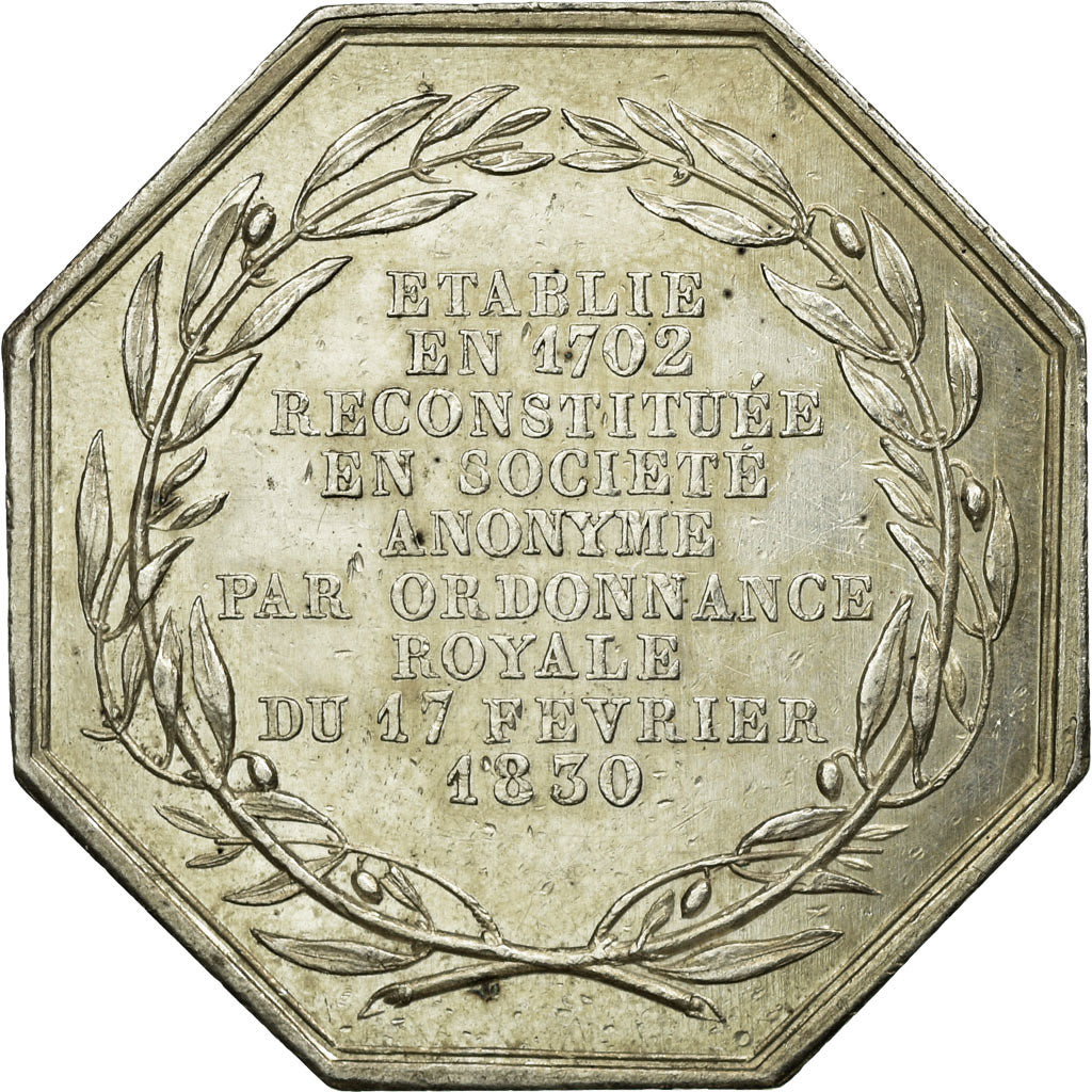 France, Token, Manufacture Royale des Glaces de St Gobain, 1830, Silver