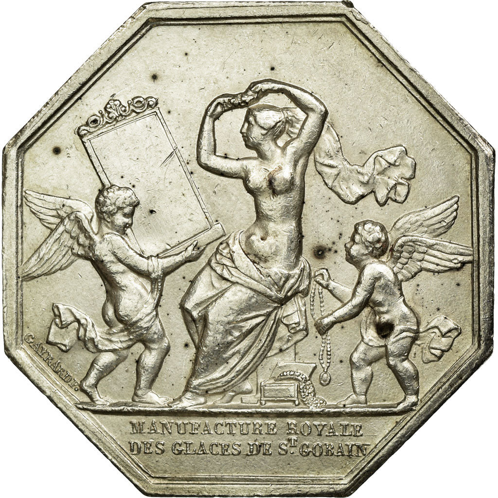 France, Token, Manufacture Royale des Glaces de St Gobain, 1830, Silver