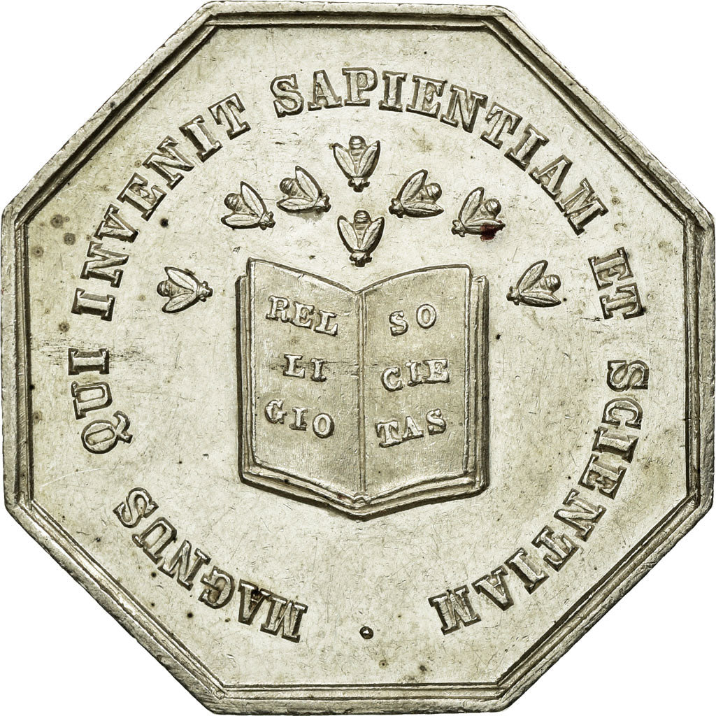 France, Token, Instruction and Education, 1845, AU(55-58), Silver