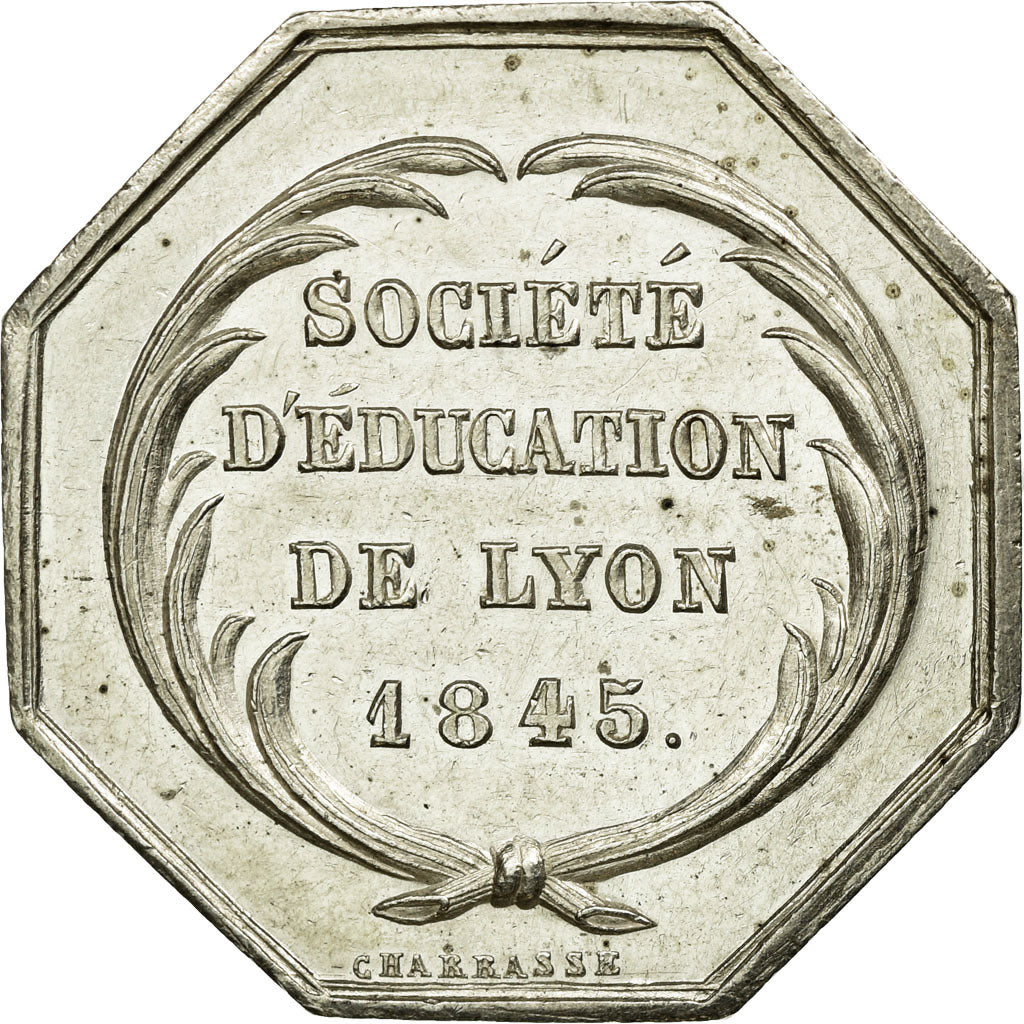 France, Token, Instruction and Education, 1845, AU(55-58), Silver