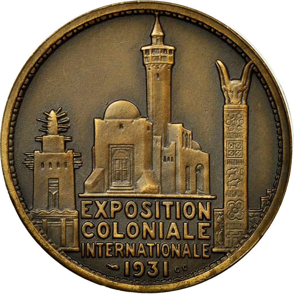 France, Token, Colonial Exhibition, 1931, EF(40-45), Copper