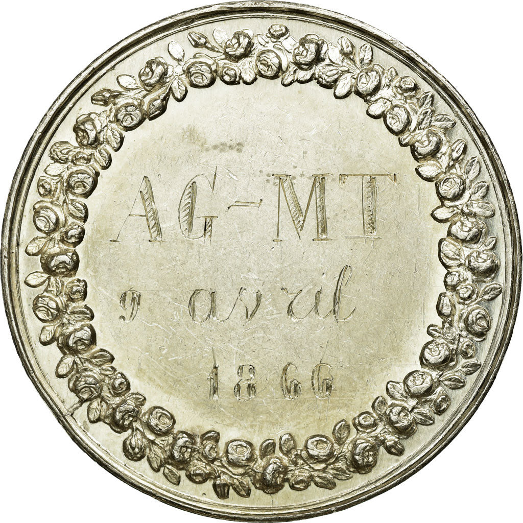 France, Token, Wedding, 1866, AU(50-53), Silver