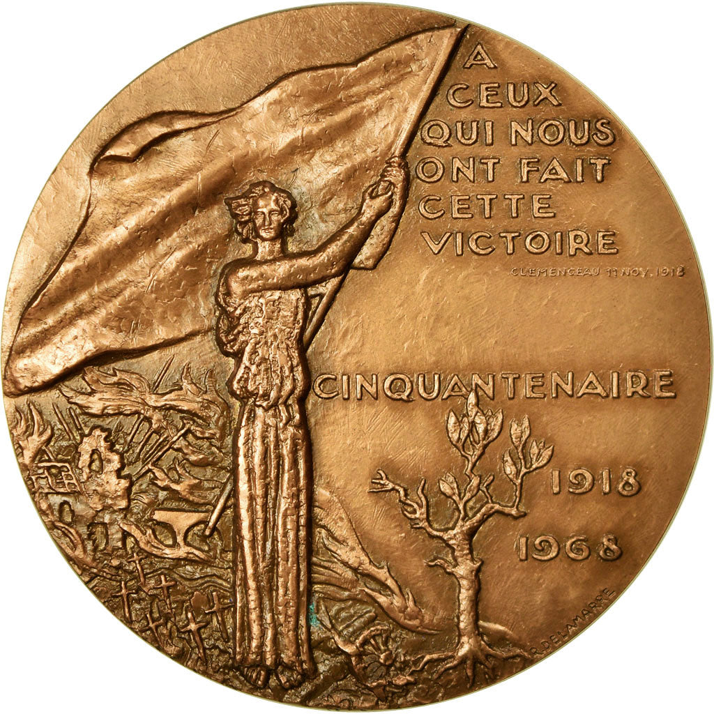Frankreich, Medaille, Cinquantenaire de l'Armistice, Clémenceau, 1968