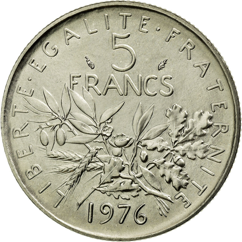 Coin, France, Semeuse, 5 Francs, 1976, VF(30-35), Nickel Clad Copper-Nickel