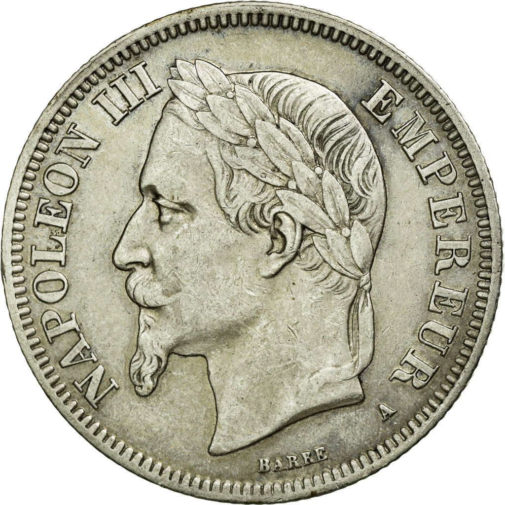 Coin, France, Napoleon III, Napoléon III, 2 Francs, 1866, Paris, AU(50-53)