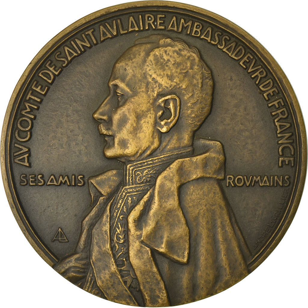 Francja, medal, Count of Saint-Aulaire, 1930, Brązowy, Lavrillier, MS(65-70)