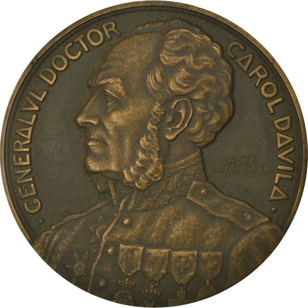 Romania, Medal, Général Docteur Davila, Epreuve d'Auteur, Medicine, 1928