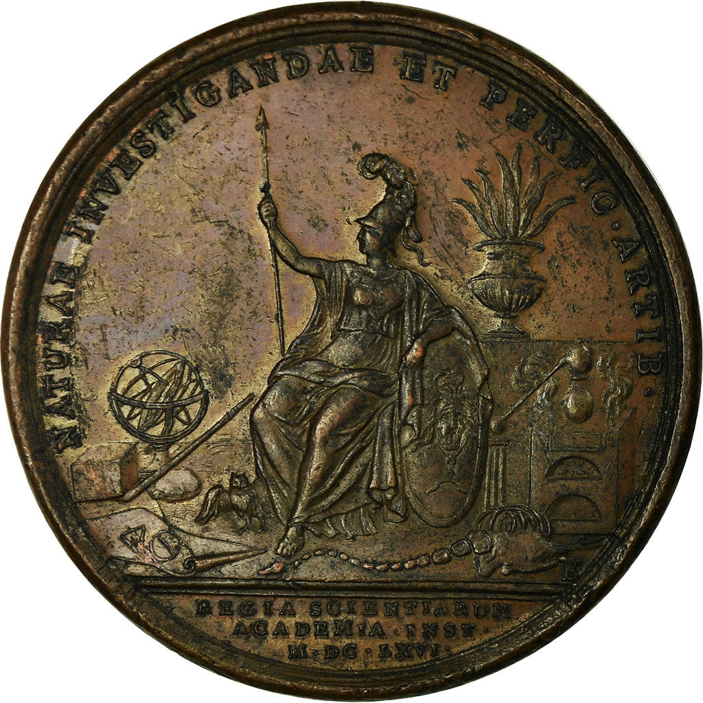 Francia, medaglia, Louis XIV, Établissement de l'Académie des Sciences, 1666