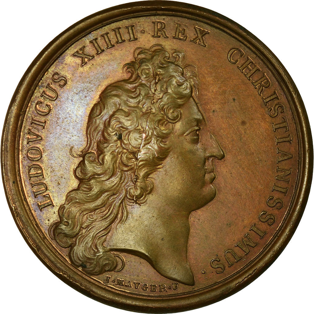 Frankreich, Medaille, Louis XIV, Prise de Dôle, 1668, Bronze, Mauger, VZ