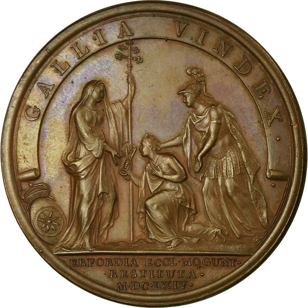 Frankrijk, Medaille, Louis XIV, Erfurt rendue à l'Archevêque de Mayence, 1664