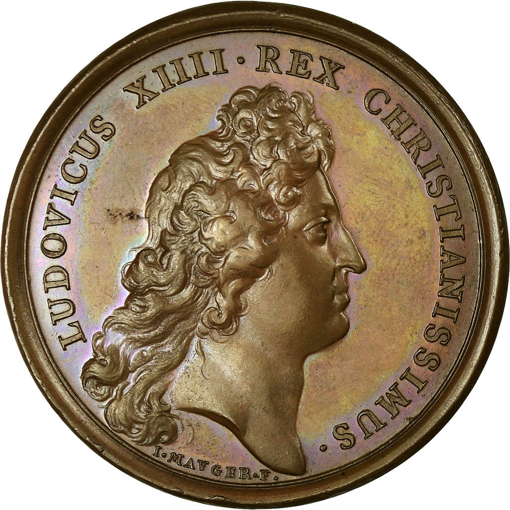 França, medalha, Luís XIV, Conquête de la Lorraine, 1670, Cobre, Mauger
