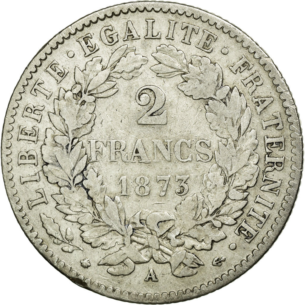 Coin, France, Cérès, 2 Francs, 1873, Paris, EF(40-45), Silver, Gadoury:530a