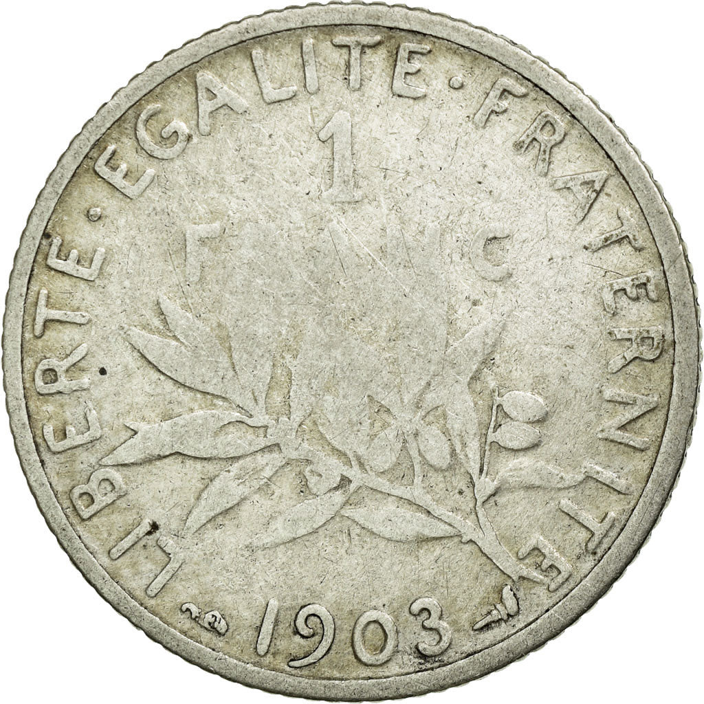 Münze, Frankreich, Semeuse, Franc, 1903, SGE+, Silber, Gadoury:467