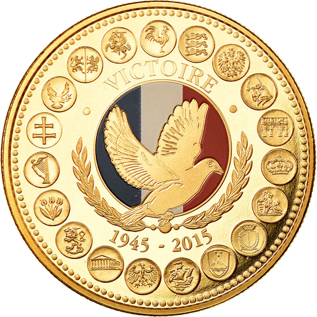 França, Medal, L'Europe des XXVIII, La Victoire de 1945, 2015, MS(65-70)