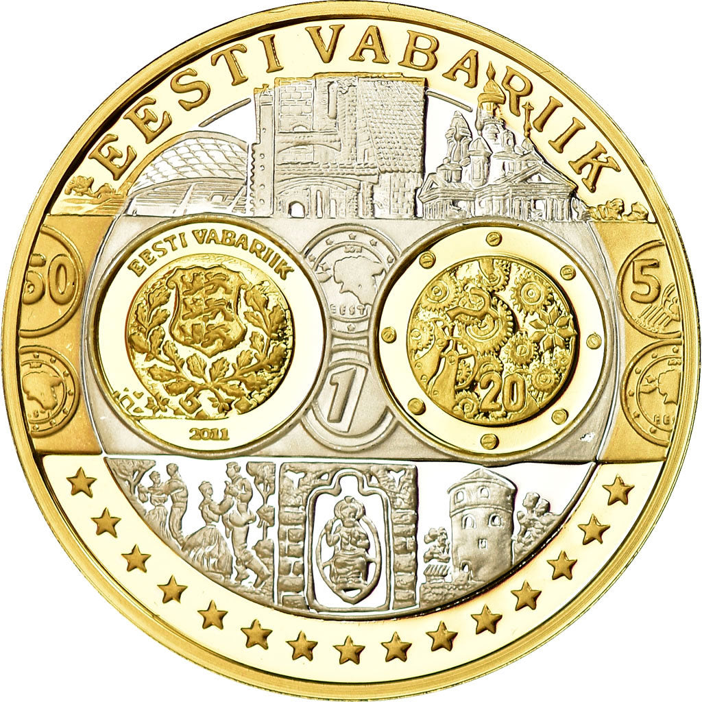 Estonia, Medal, Euro, Europa, MS(65-70), Silver