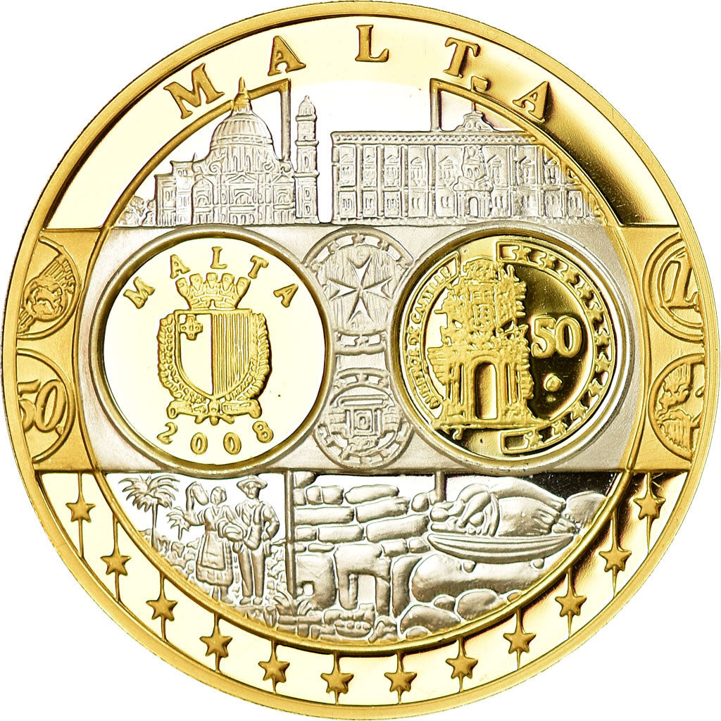 Malta, Medal, Euro, Europa, MS(65-70), Silver