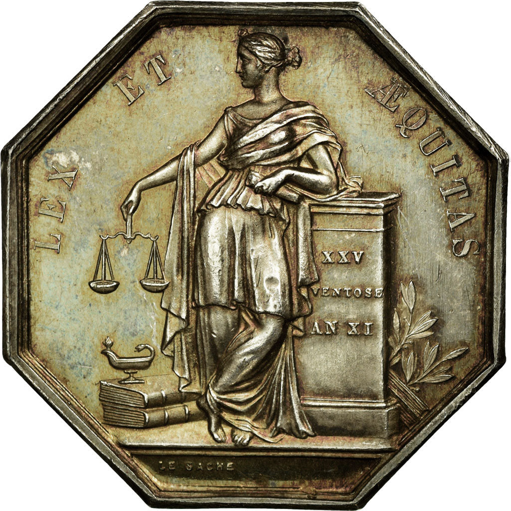 France, Token, Notary, AU(55-58), Silver, Lerouge:69a